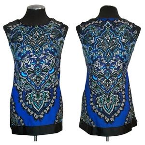 Mark Zunino - Sleeveless Print Zip Shoulder Tunic Top – Small
